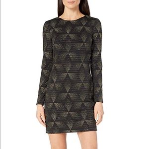 Gold & black glitter cocktail dress